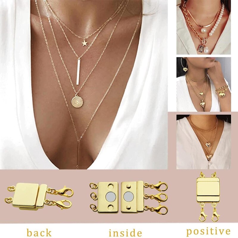 Necklet Double Layering Clasp Diy Jewelry Accessories Lobster Buckle Metal Double Layering Clasp Jewelry Accessories