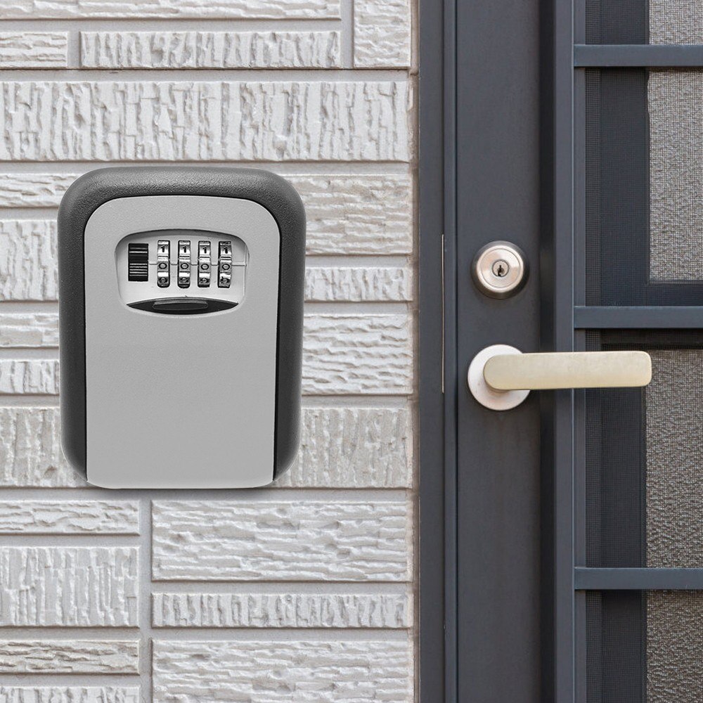 Key Storage Lock Box 4-Digit Combination Lock Box Wall Mounted Lock Box Key Safe Box Security Key Holder
