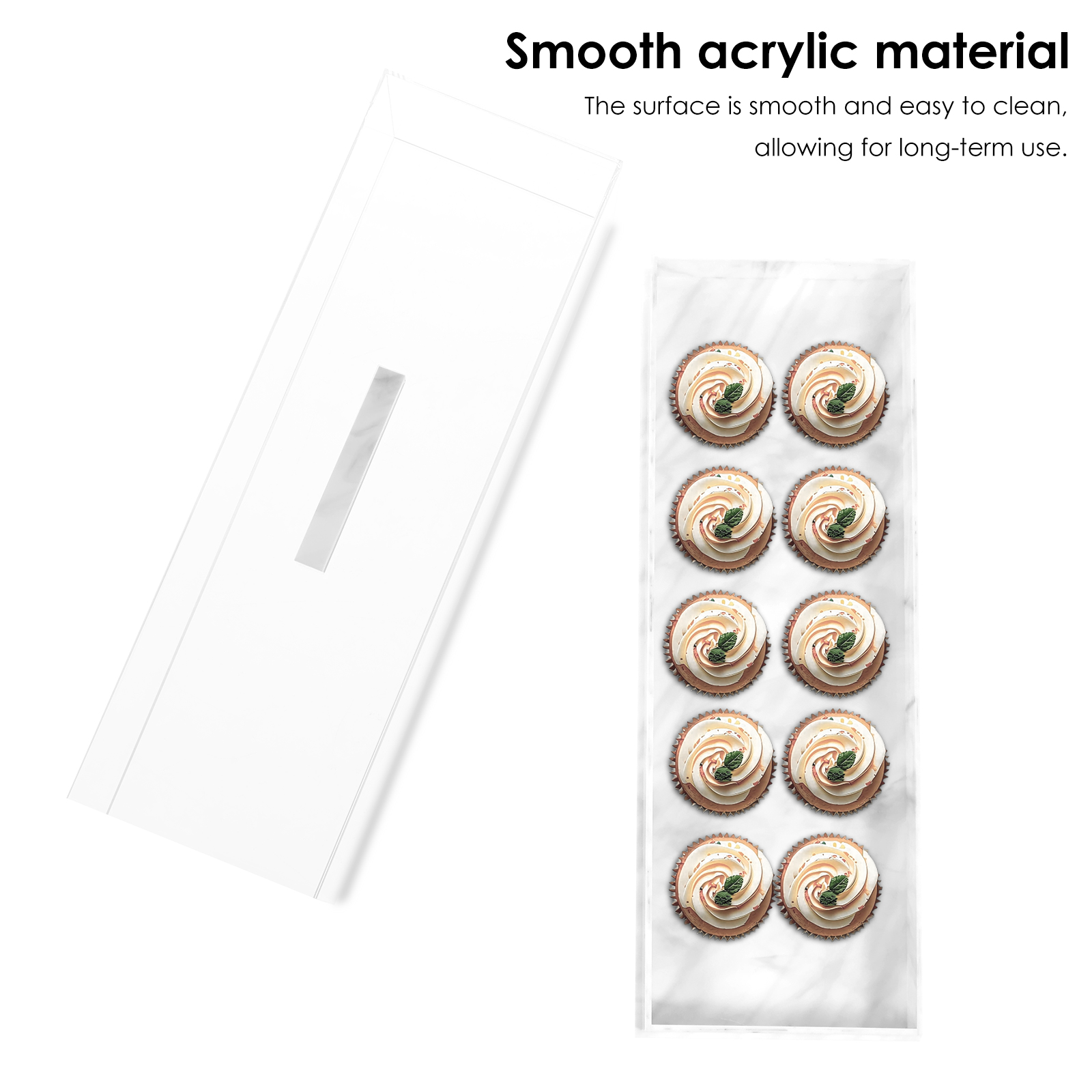 Cutie dreptunghiulară pentru ambalarea torturilor cu capac, cutie acrilică, nuntă, petrecere de ziua de naștere, tort de brioșă, recipient pentru desert, suport pentru tort, tavă