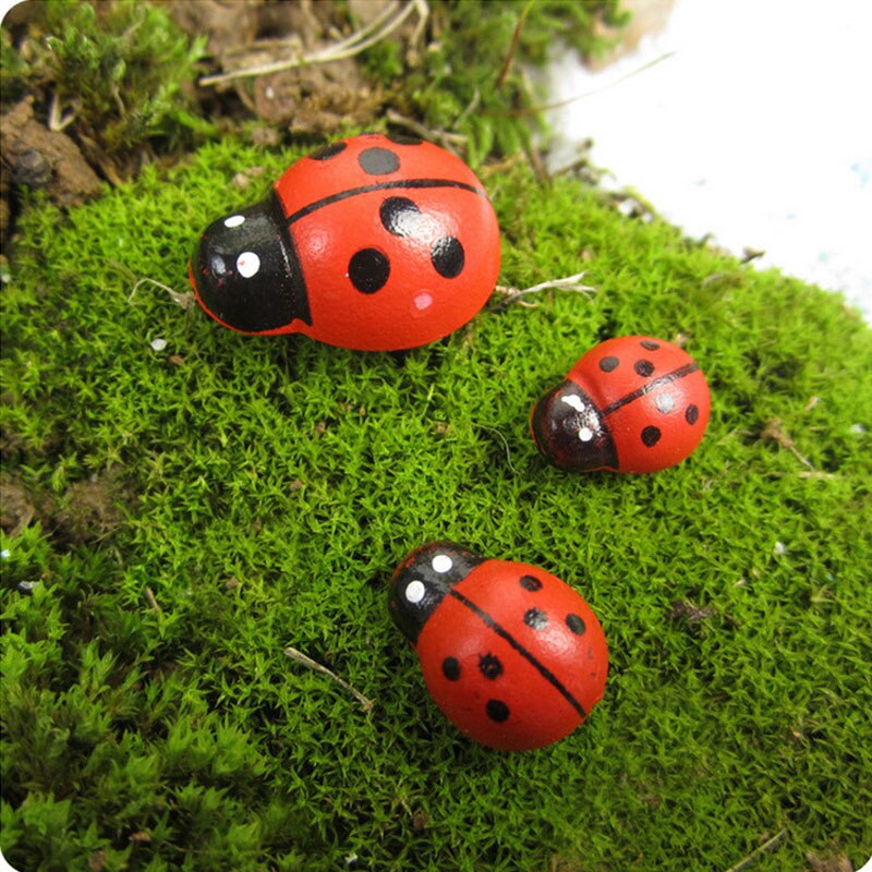 Kunstmatige lieveheersbeestjes mini knutselen miniatuur feeëntuin huisdecoratie huizen micro landschapsarchitectuur decoratie doe-het-zelf accessoires