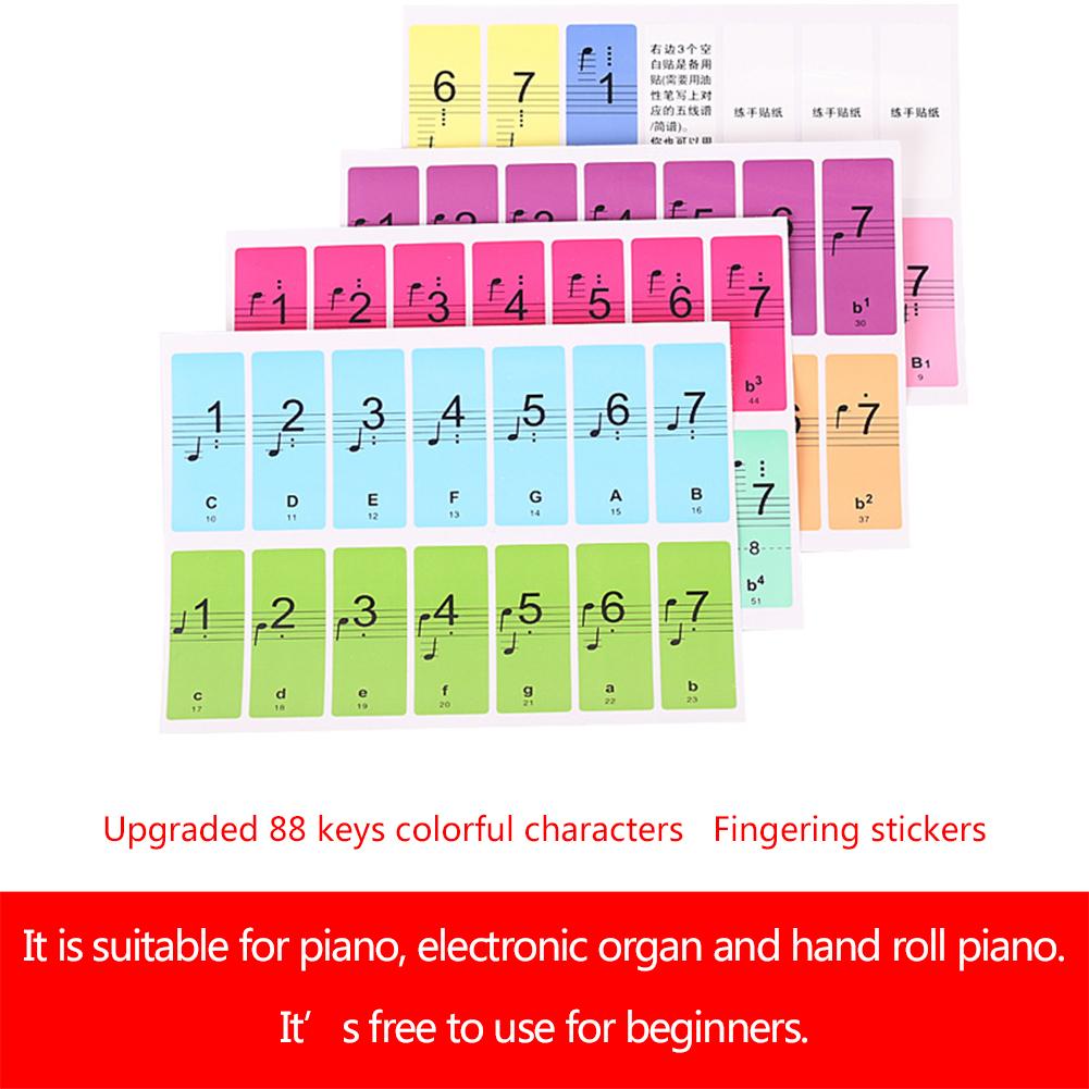 88 Toetsen Muziek Decal Merkt Piano Toetsenbord Stickers Elektronische Piano Spectrum Sticker Symbool Piano Key-Board Accessoires