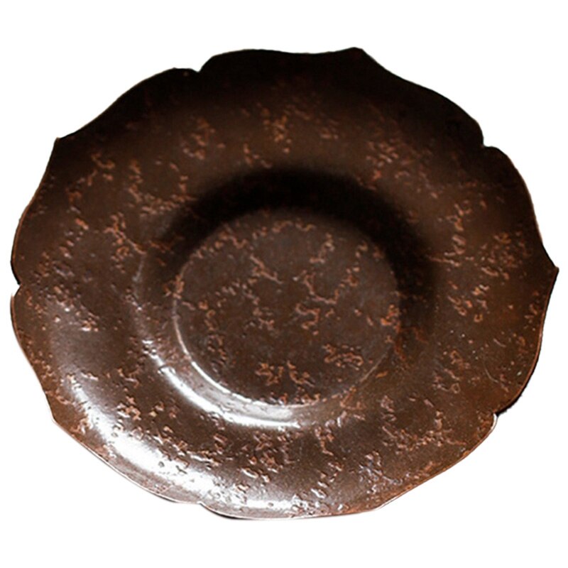 Bandeja de té de cobre rojo antiguo hecha a mano, portavasos Retro, accesorios de té, posavasos para taza de té: Default Title