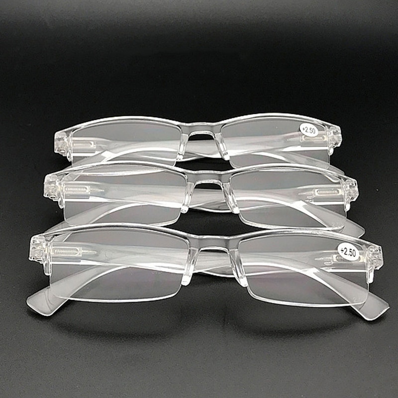 Seemfly Transparante Hars Leesbril Mannen Vrouwen Presbyopie Bril Gafas De Lectura Dioptrie 1.0 2.0 2.5 3.0 3.5 4.0