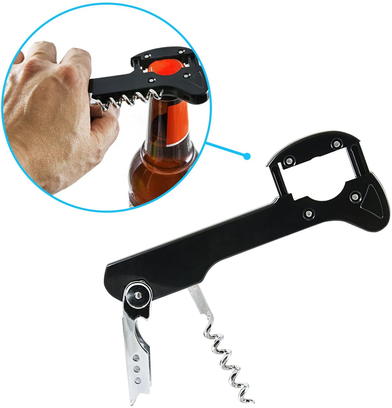 Wine Bottle Cap Opener Boomerang Wijn Opener Roestvrij Stalen Metalen Kurkentrekker Foliesnijder 3 In 1 Wijn Opener Voor Obers bier