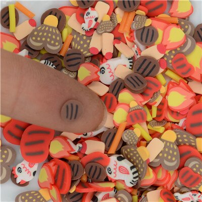 Plastilina de colores para niños, arcilla polimérica educativa de 20 g/lote con mezcla de aspersores, para la fabricación de artesanías: 5mm beef