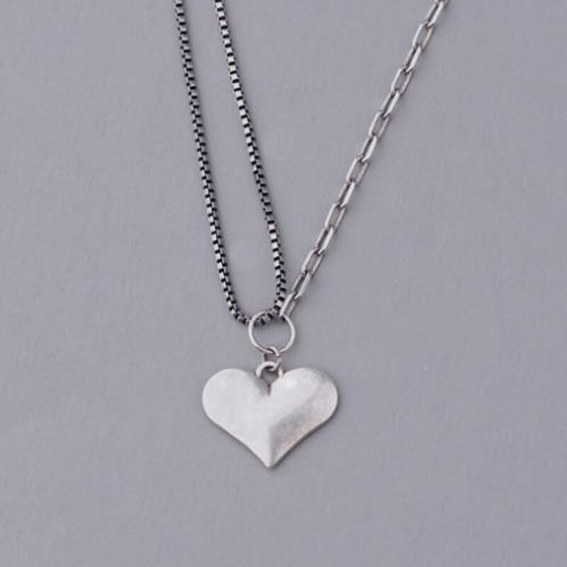 Foxanry 925 Sterling Silber Halskette für Frauen Trend Punk Jahrgang Süße Liebe Anhänger Schlüsselbein Kette Partei Schmuck Geburtstag