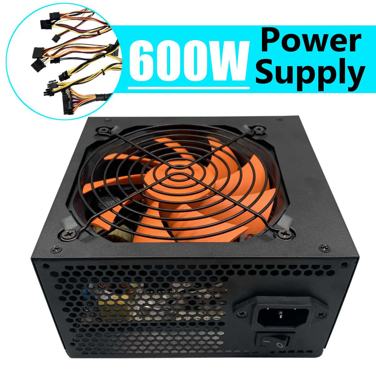 110V-230V 600W Voeding Psu Pfc Stille Ventilator Atx 24pin 12V Pc Computer 4 sata Gaming Pc Voeding Voor Intel Amd Computer
