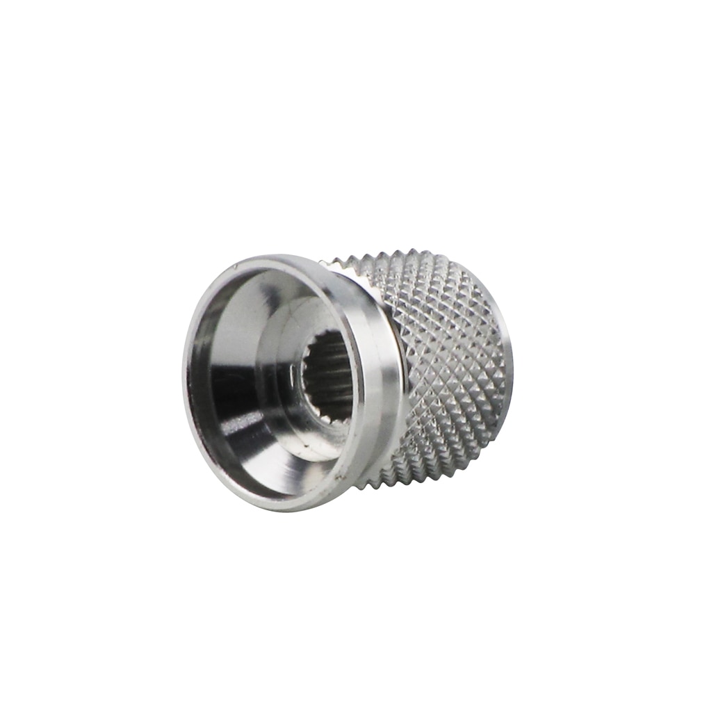 6pcs Knurled 100% Full Aluminum Potentiometer Volume Knobs Amplifier Amp Effect Pedal Knobs Silver for 6mm Dia Knurled Shaft