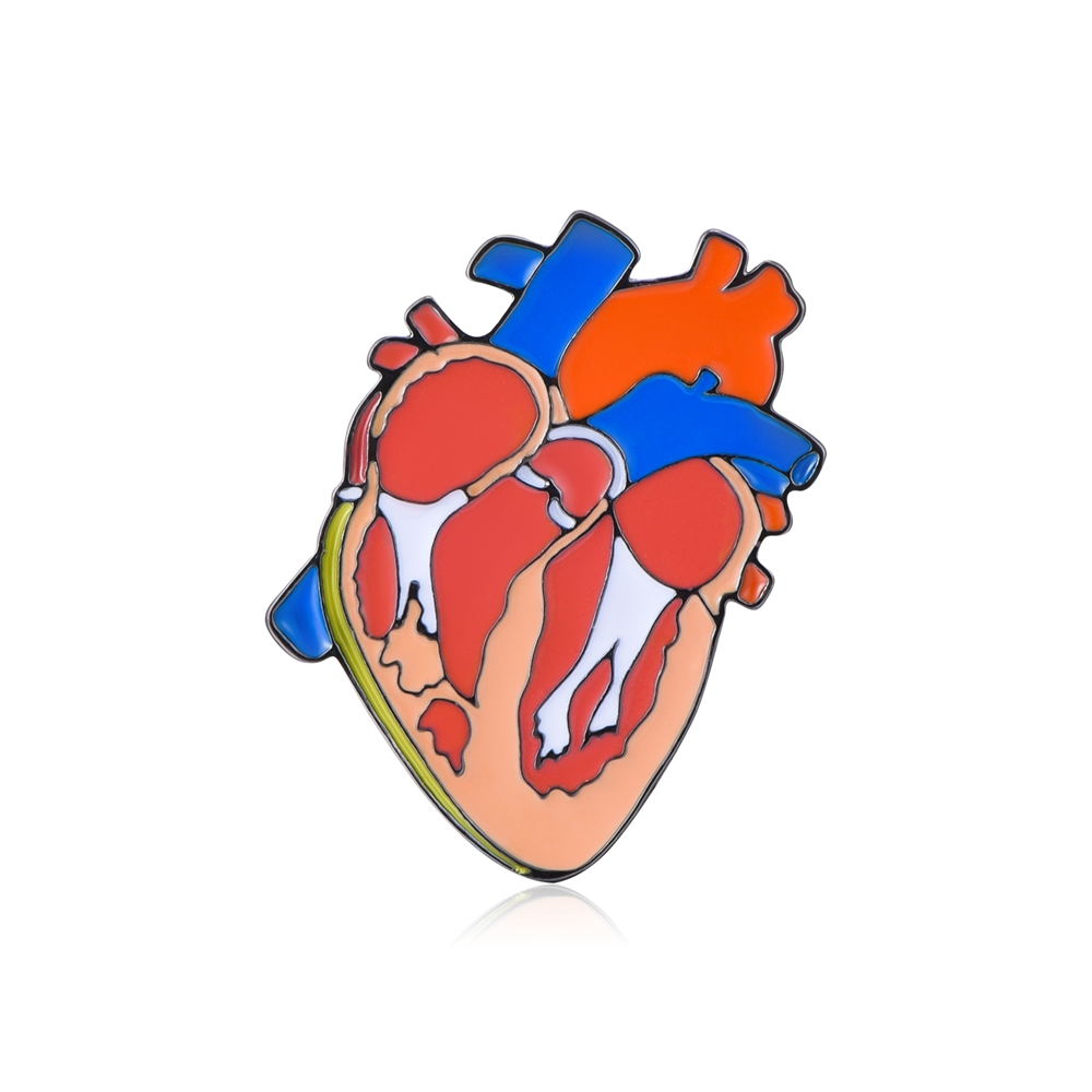 Hanreshe émail orgue broches broches anatomie médicale rein cerveau coeur crâne Badges médecine bijoux pour médecin infirmière: Couleur jaune clair