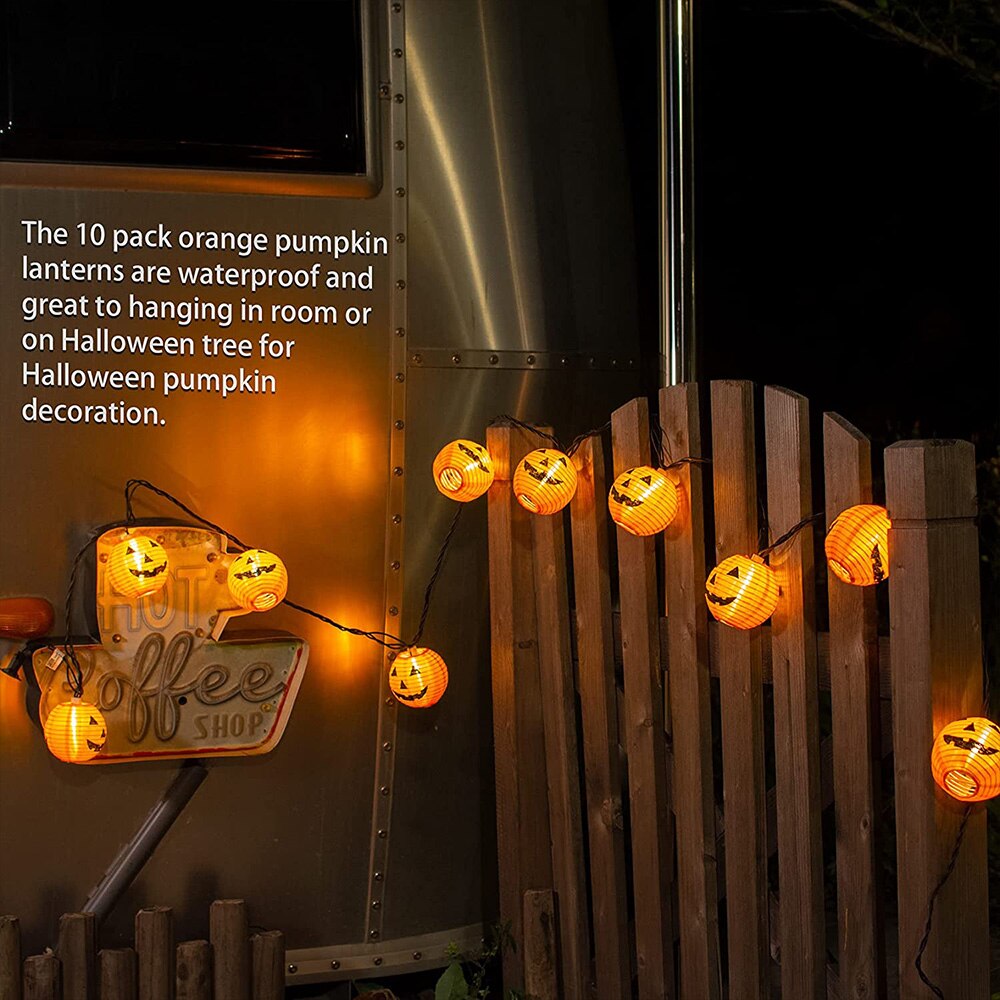 Halloween Lights String 10/20 LED Pumpkin Spider Bat Skull Light Battery Operated for Indoor Outdoor Party Decorations