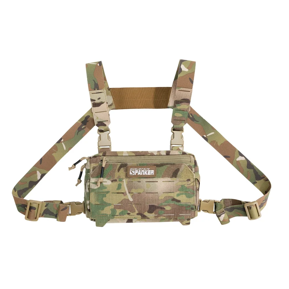 Tatcical Chest Rig Pouch Men's Functional Vest Bag Survival Army CAMO Molle System Kit Bag Backpack Locomotive Backpack: Blue