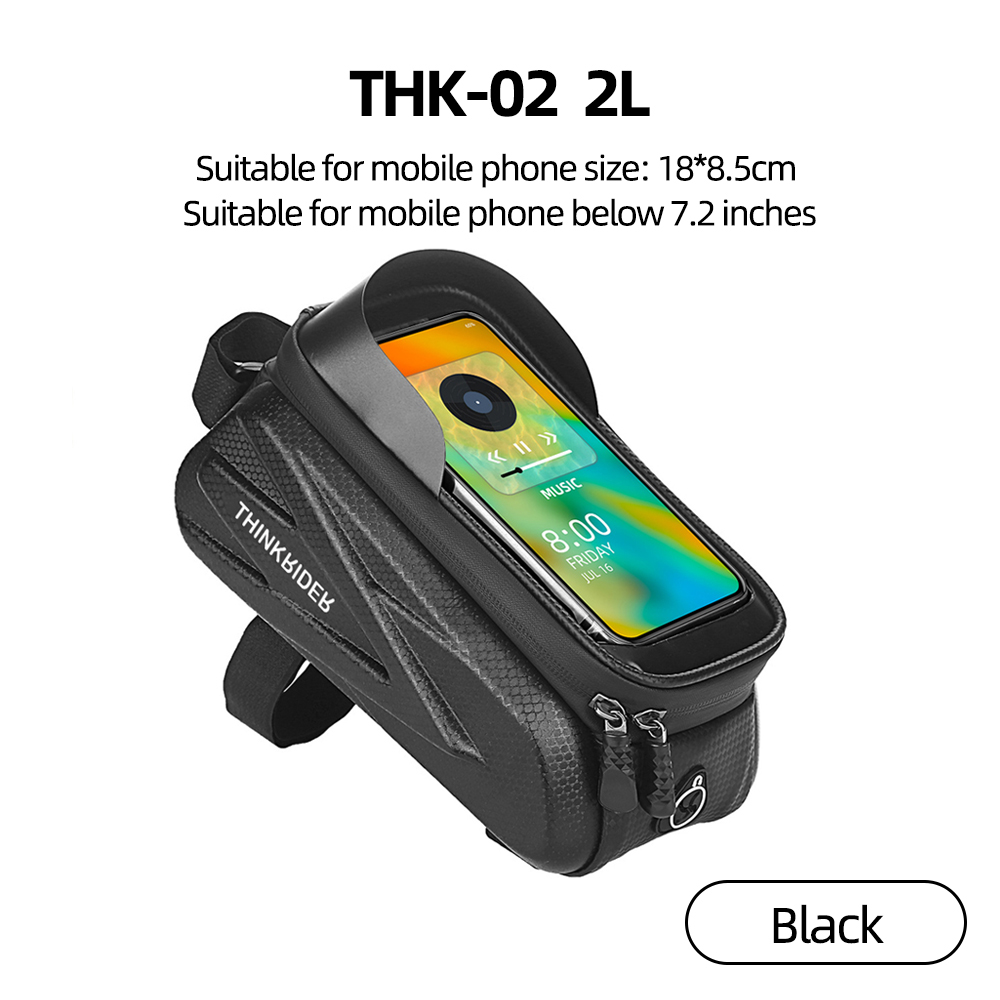 ThinkRider Fahrrad Tasche 2L Rahmen Vorne Rohr Radfahren Tasche Fahrrad Wasserdichte Telefon fallen Halfter 7 Zoll Touchscreen Tasche Zubehör: Lila