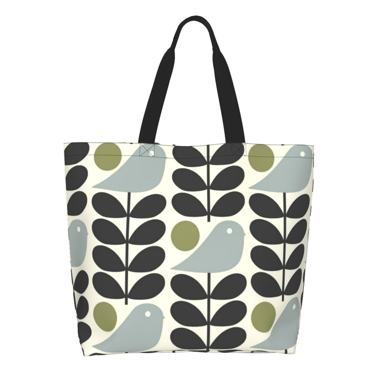 Orla Kiely Abstract Multi Stem Canvas Shopping Bag Big Capacity Grocery Mid Century Scandinavian Geometric Shopper Tote Bags: CORAL