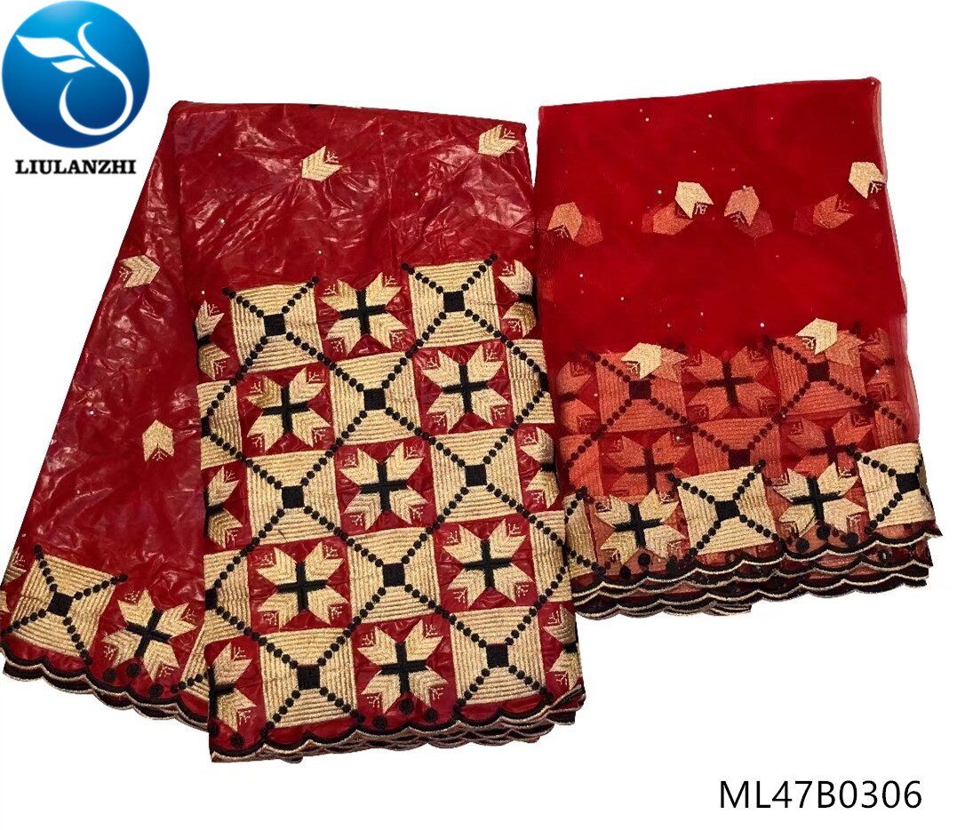 Liulanzhi Bazin Veters Stof Afrikaanse Kant Stof Bazin Riche Getzner Stof Jurk Voor Vrouwen 7Yards/lot ML47B03: ML47B0306