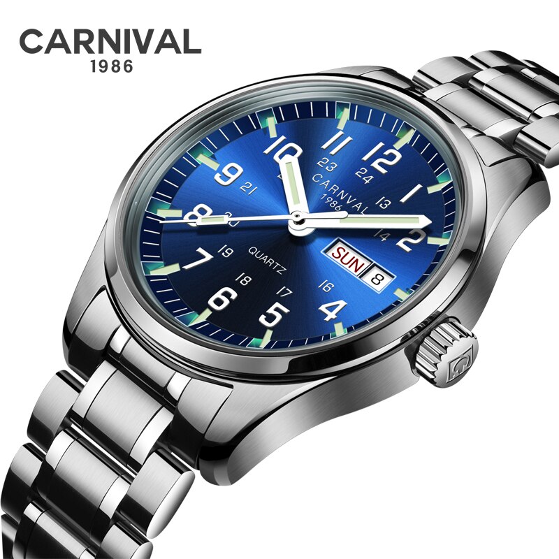 Carnaval horloges heren sport waterdicht datum analoog quartz herenhorloges zakelijke horloges voor heren relogio masculino