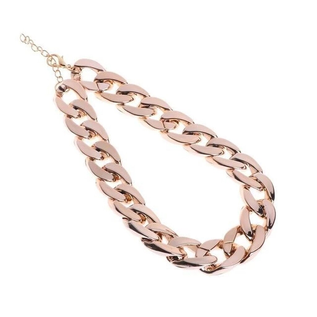 Hip Hop Pet Necklace Cuban Link Thick Golden Chain Dog Cat Gold Chain Pets Safety Collar 45cm Stylish Funny P3: rose gold / 45cm
