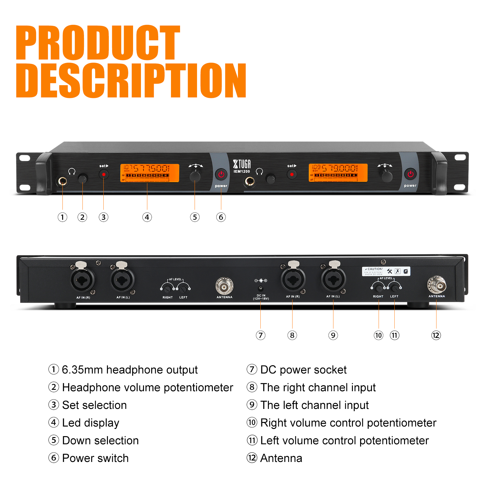XTUGA IEM1200 transmisor individual Bodypack puesta en escena reunión sistema de monitoreo inalámbrico sistema de Monitor inalámbrico en la oreja