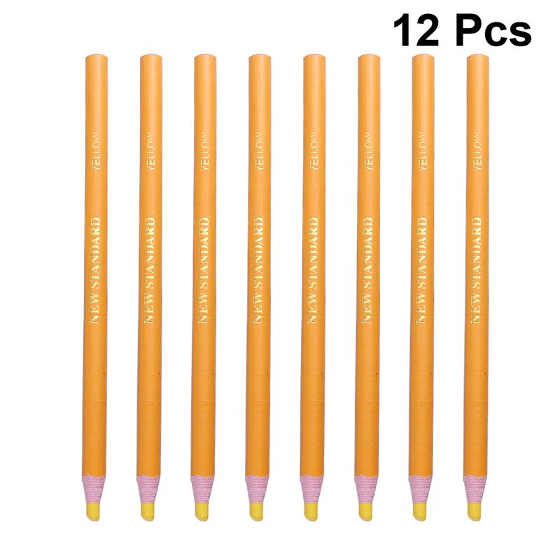 12 stücke schälen-aus Wachs Stift Einfach zu Entfernen Marker für Keramik Glas Tuch Metall Holz Leder Malerei Lieferungen schälen-aus Fett Bleistift: Gelb