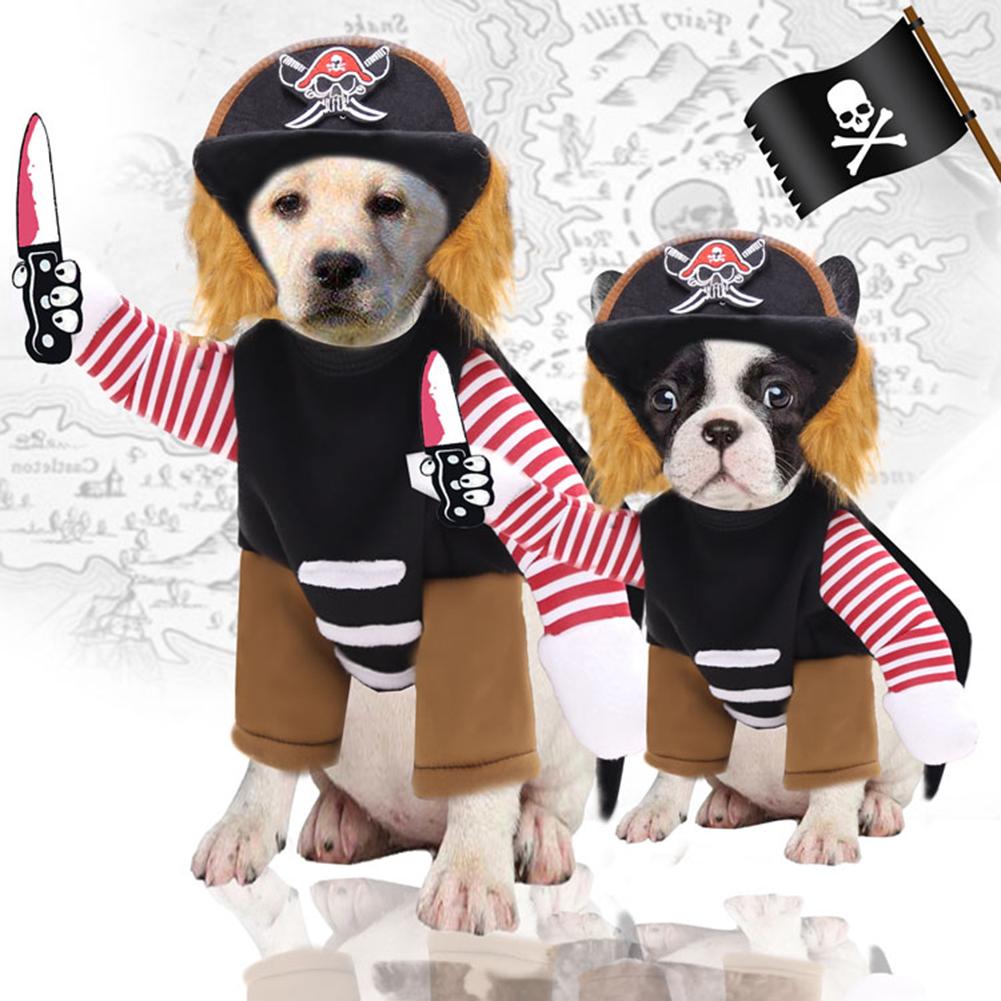 S-XL Dog Clothes Pirate Pets Costume Halloween Corsair Cosplay For Medium And Large Dogs Plus Hat Party Christmas Costume