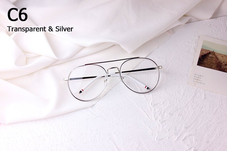 JackJad de las mujeres de los hombres de Vintage de Aviador gafas de gafas de marco de la radiación UV protección gafas de Marco: C6