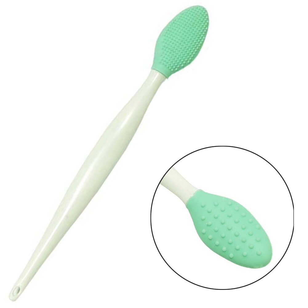 Double-Sided Soft Silicone Exfoliating Nose Blackhead Remover Brush Acne Cleaner: green