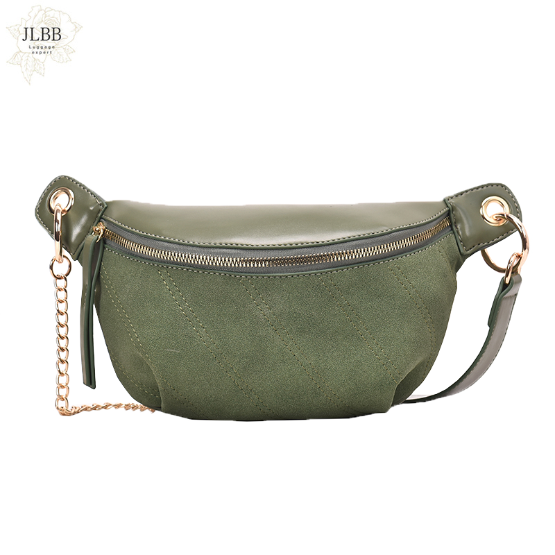 Chain Fanny Pack Banana Waist Bag Brand Belt Bag Women Waist Pack PU Leather Chest Bag Belly Bag Woman Bag