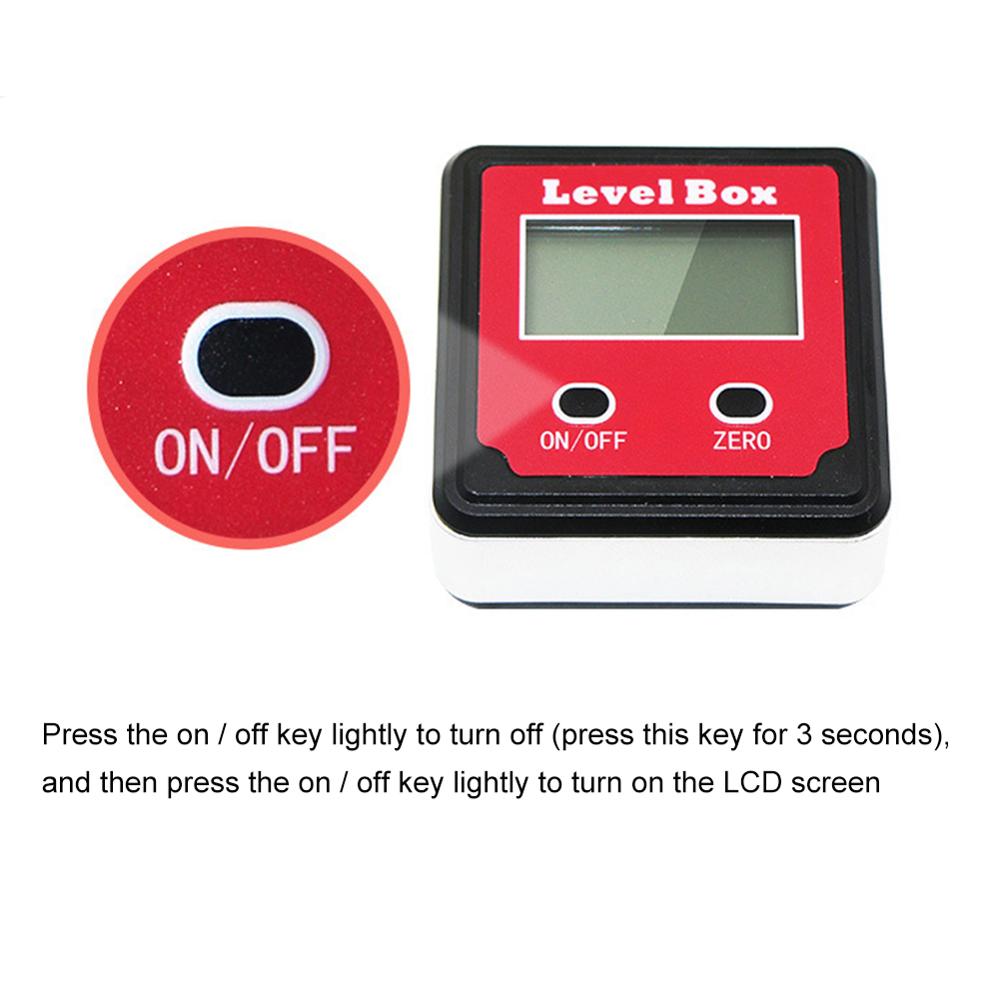 Inclinomètre numérique LCD boîte de niveau rouge précision numérique inclinomètre à 2 touches outil de mesure rapporteur Angle Finder jauge mètre