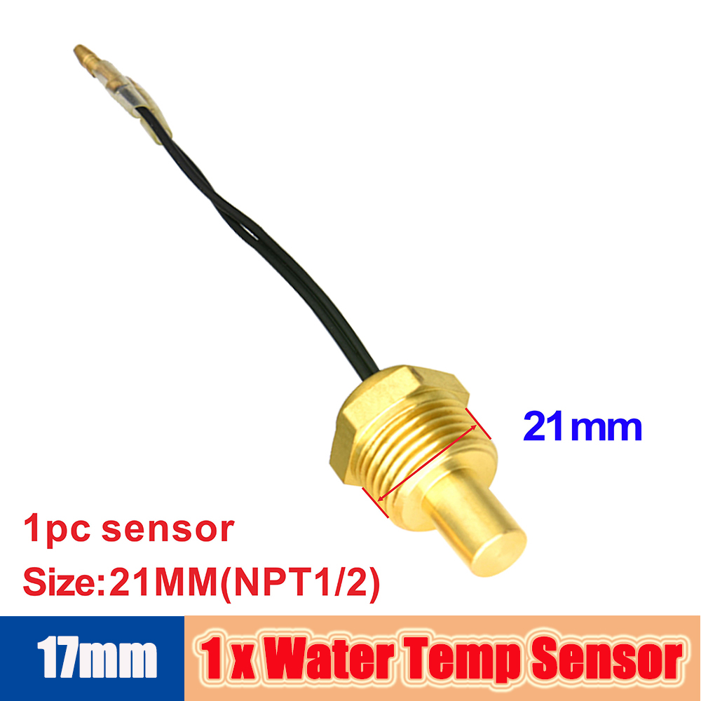 Medidor de temperatura automático con Sensor 1/8 NPT 52mm LED Digital indicador de temperatura de aceite/agua PSI prensa de aceite medidor negro apto para coche de gasolina: Naranja