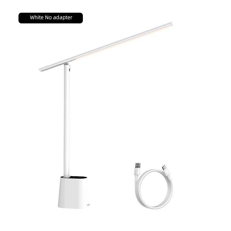 Baseus – lampe de bureau LED intelligente, luminosité adaptative, protection des yeux, pour bureau, Table pliable, veilleuse, lecture de chevet: White