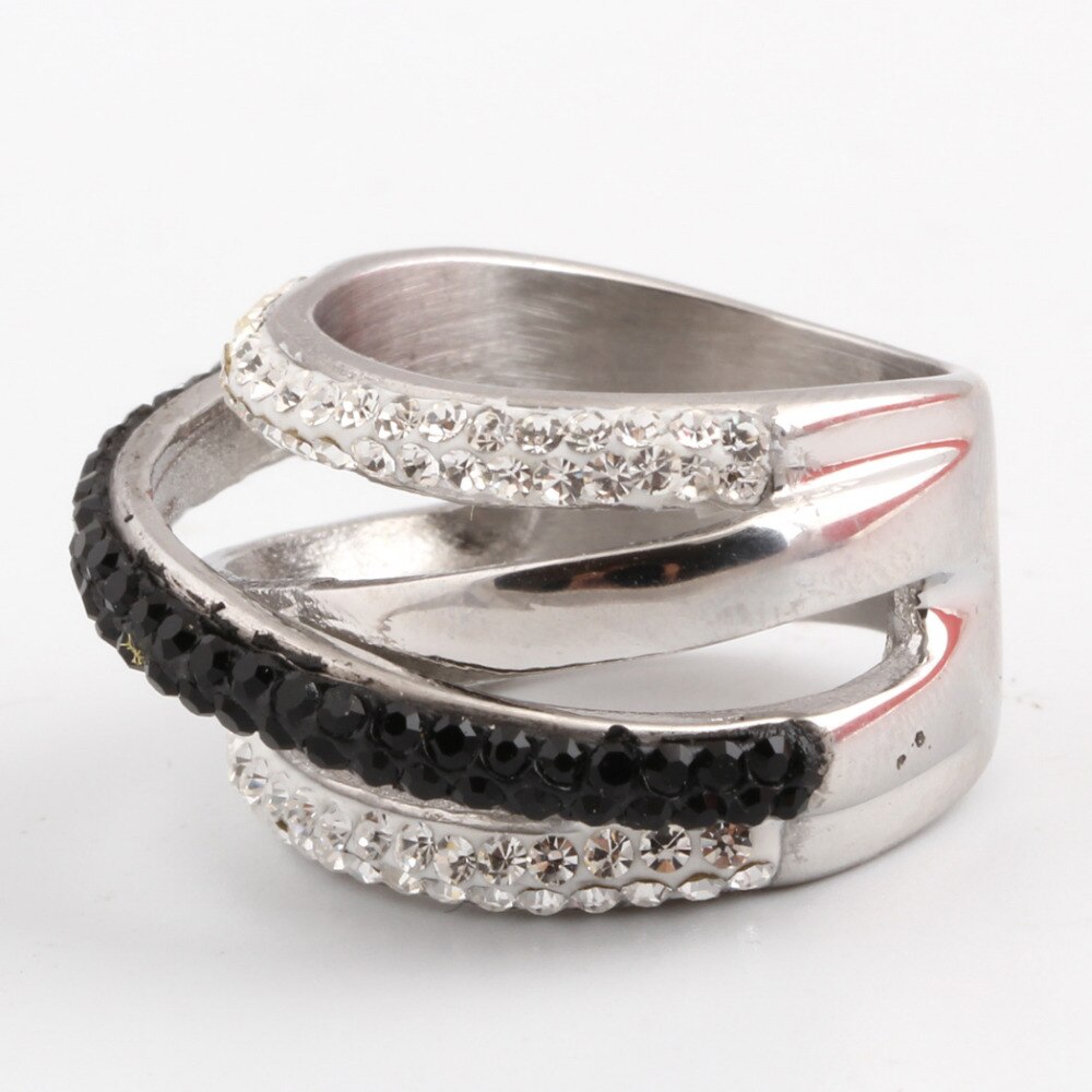 edelstahl Kristall Schmuck Verlobung Ringe Für Frauen