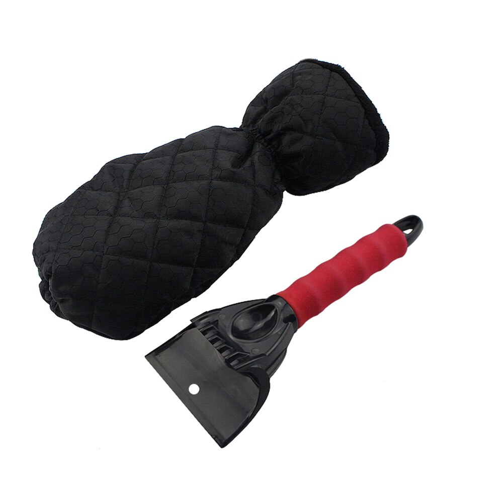 Guantes raspadores de hielo para coche, removedor de nieve para parabrisas, guante grueso impermeable, herramienta raspadora de hielo para ventana automática, Wint al aire libre,: Red
