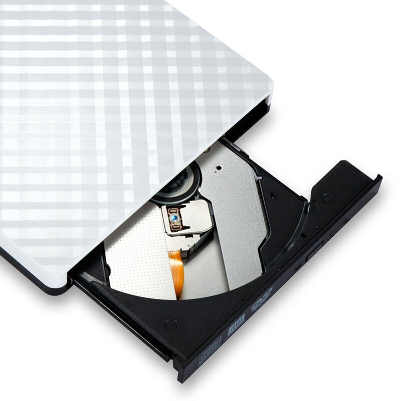 Externe dvd-drive usb 3.0,  draagbare cd dvd /-rw optische drive brander schrijver voor windows 10/8 / 7 laptop desktop (wit)