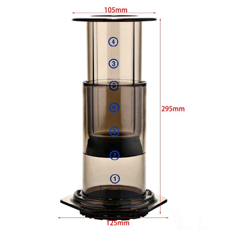 Filterglas espresso kaffemaskine bærbar cafe fransk presse café kaffekande til aeropress maskine  e7cb