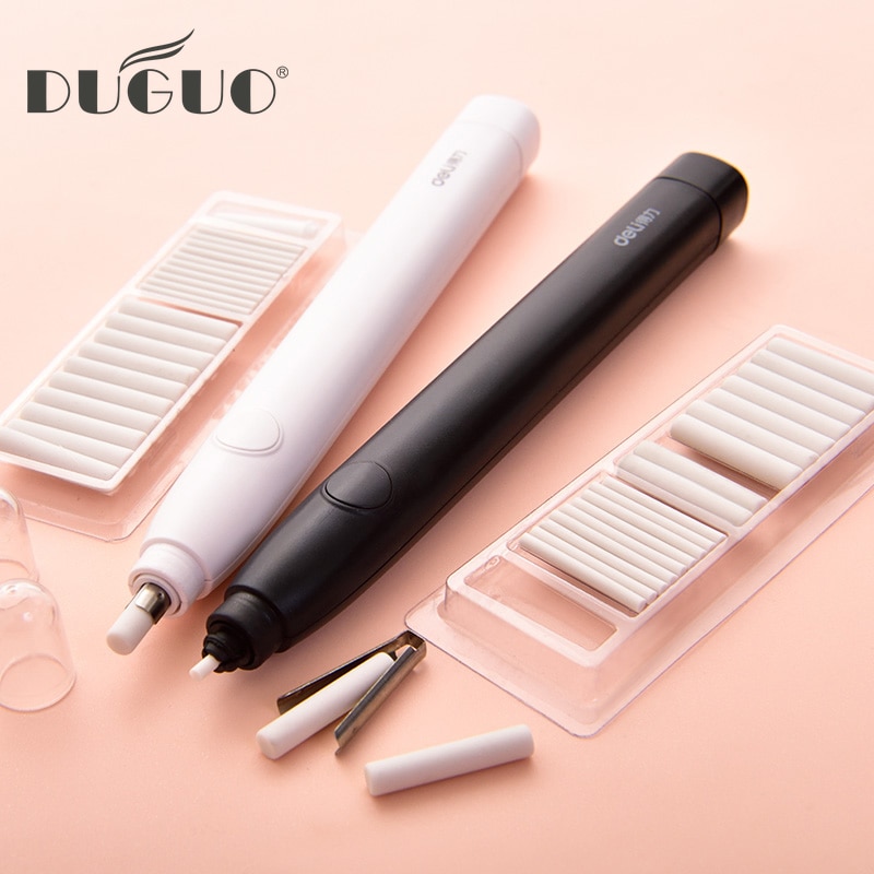 DUGUO stationery powerful electric eraser 2 kinds of replacement core can be thick and thin rubber automatic portable eraser