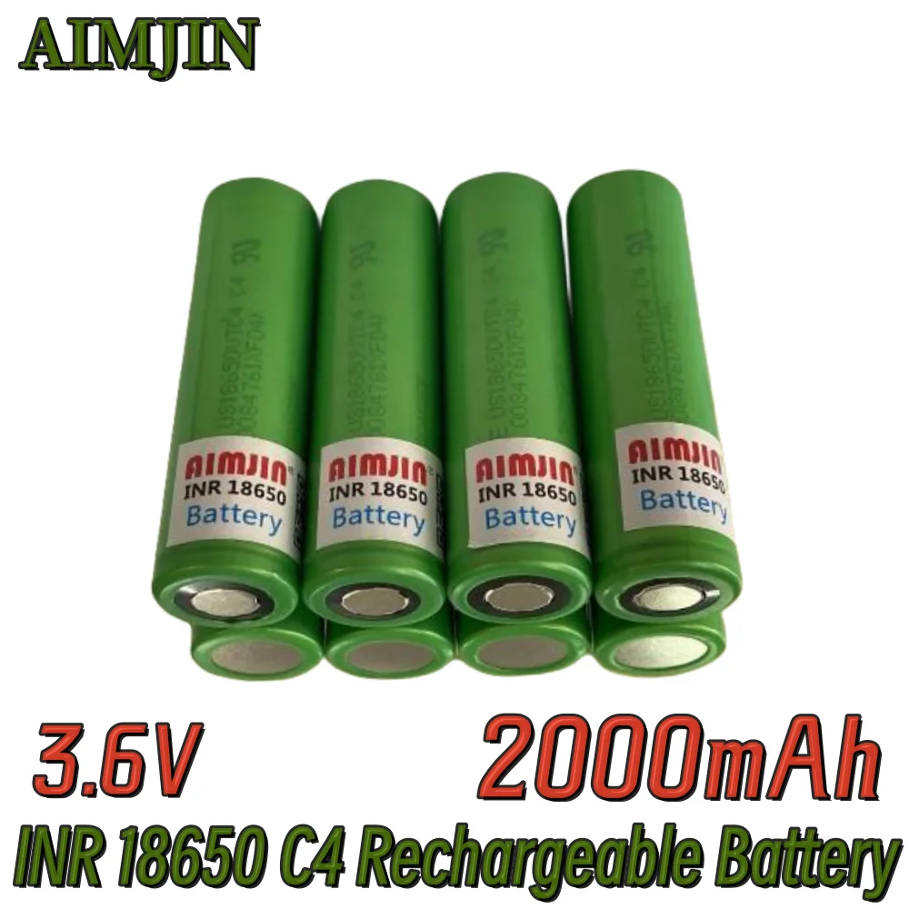 100% brand 3.6V 18650 C4 2000mAh lithium-ion rechargeable battery US18650VTC4 30A flashlight toy discharge
