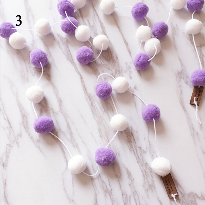 2M Pompoms Soft Pom Poms String Fur Ball Arts Toys Crafts DIY Apparel Sewing Fabric Supplies Wedding Home Decoration: 3