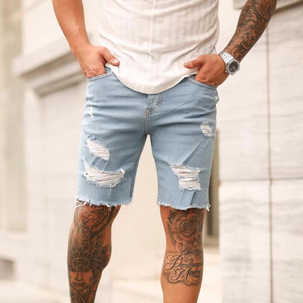 Southpole Heren Shorts Biker Denim Shorts, korte jeansbroek voor mannen