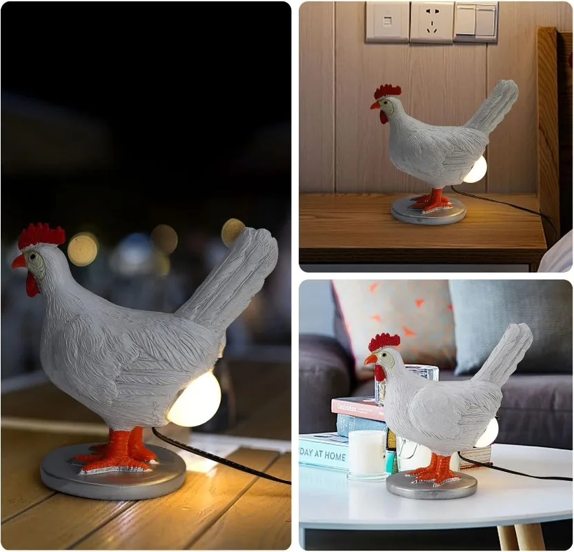 Lampă de noapte cu ou de rață, lampă de noapte cu pui, animal simulat, carnaval de paște, ornament de pui, ziua de naștere, decor pentru casă, lampă de noapte de masă
