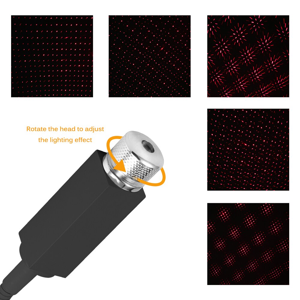 Mini led bil tag stjerne nat lys usb dekorativ lampe projektor justerbar atmosfære hjem loft dekoration lys