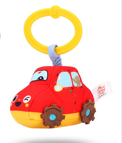 Sonajeros de dibujos animados para bebés, juguetes de tela para transportar bebés de 0 a 24 meses, calmante para dormir Musical, manivela de mano, juguetes para bebés: Car B