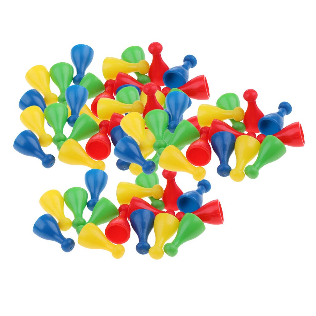 64 Pack Of Human Shape Plastic Chess Pieces Game Accessories