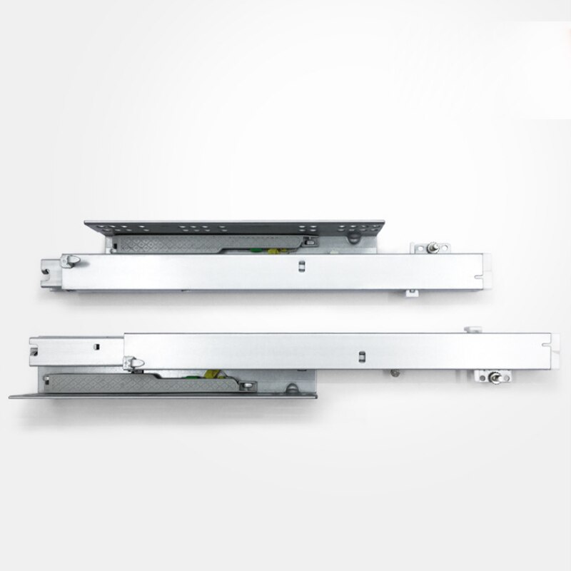 Three-section hidden rail drawer bottom rail damping buffer thickened silent track hidden bottom runway