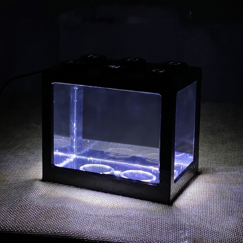 Lechong Desktop Mini Fish Tank With Light Diy Stac Grandado