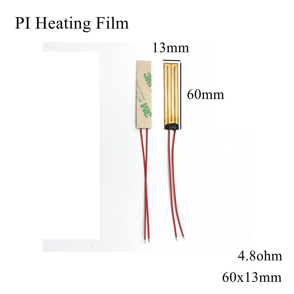 Film chauffant électrique 60x13mm, 5V 12V 24V 110V 220V PI, Film adhésif Polyimide, plaque chauffante électrique, tapis de panneau, feuille de carburant, huile moteur réservoir