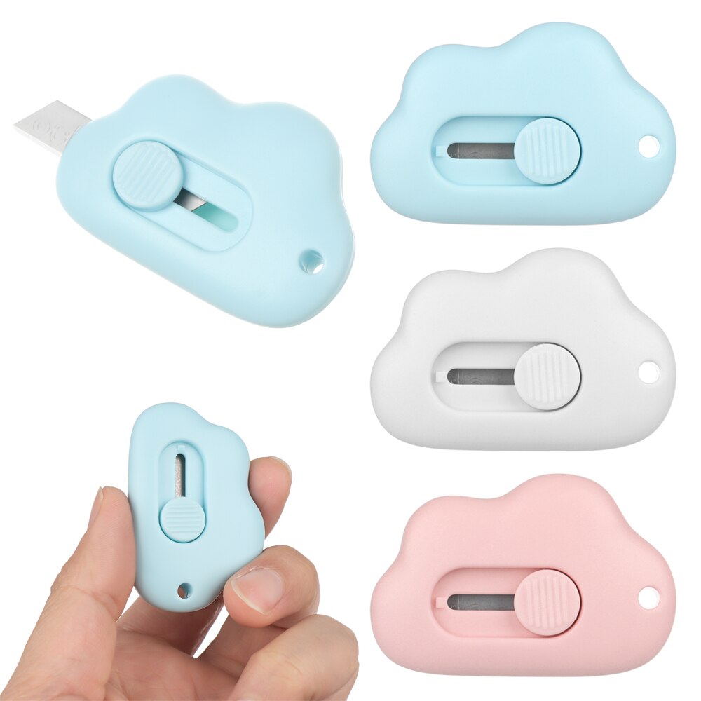 2Pcs Mini Utility Knife Cloud Shape Cutter Cutting Letter Envelope Opener Mail Knife School Office Supplies Utility Knife