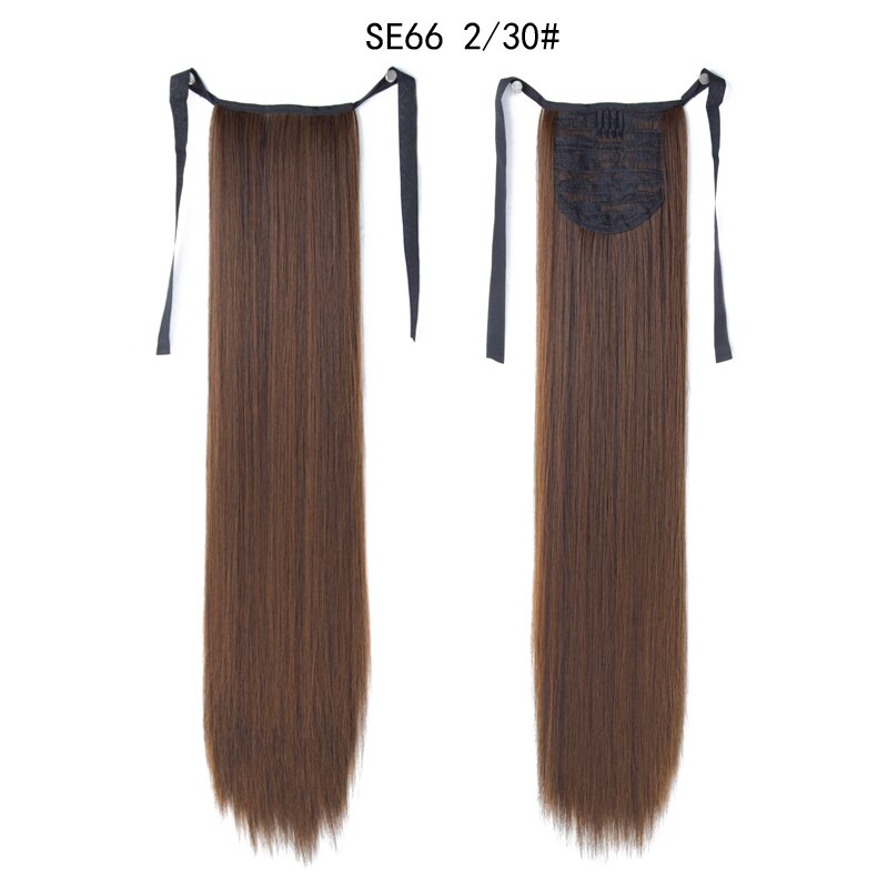 Lang lige klips i hale falsk hår hestehale hårstykke med hårnåle syntetisk hestehale hår extensions eunice hår