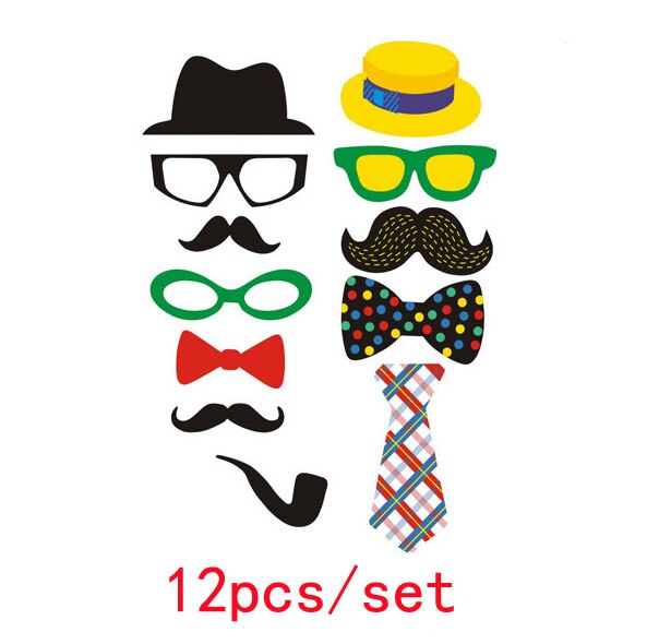Funny Photo Booth Props DIY Glasses Mustache Happy Photobooth Accessories Wedding Event Party Supplies