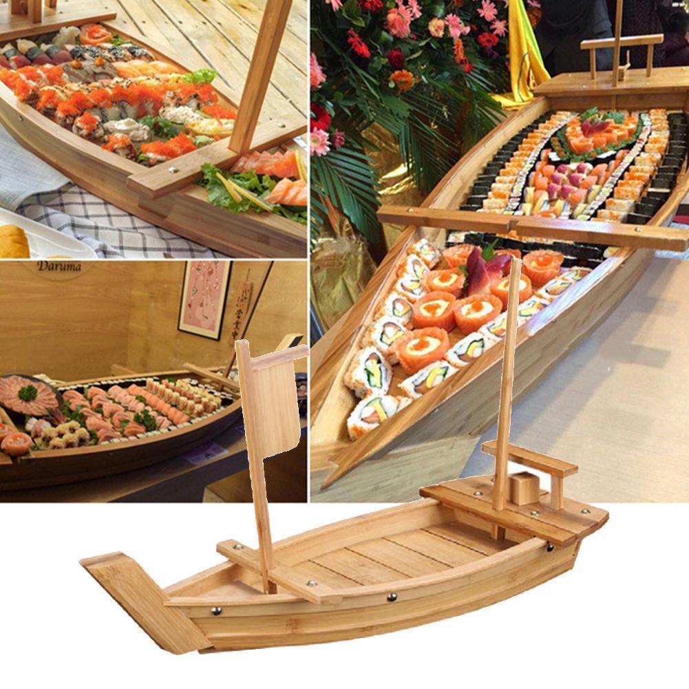 Sushi Boot Bamboe Boot Houten Boot Servies Sushi Bamboe Draak Boot Hout Kleur Japanse Diner Plaat Draak Boot Platter