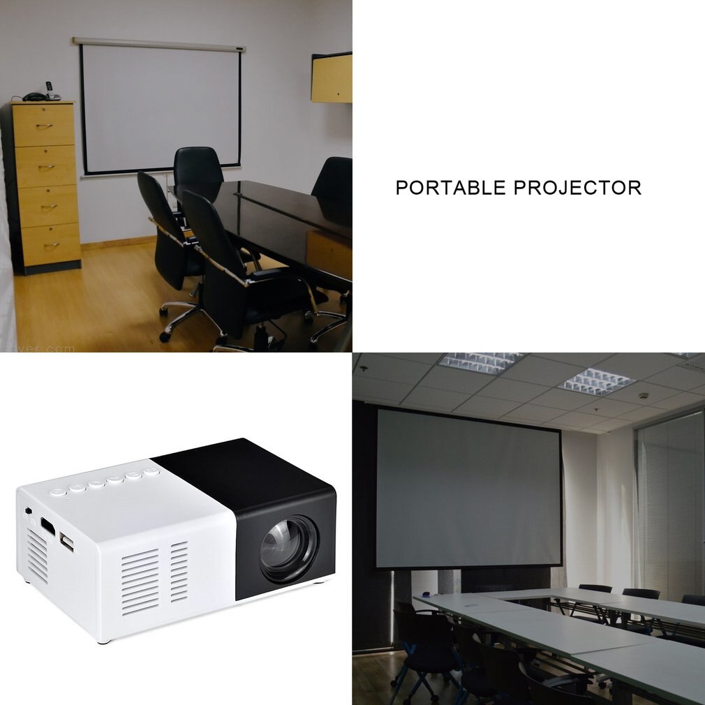 J9 Mini Projector Household Full LED Support AV CVBS Hdmi-compatible USB Multimedia Interfaces Beamer Projector