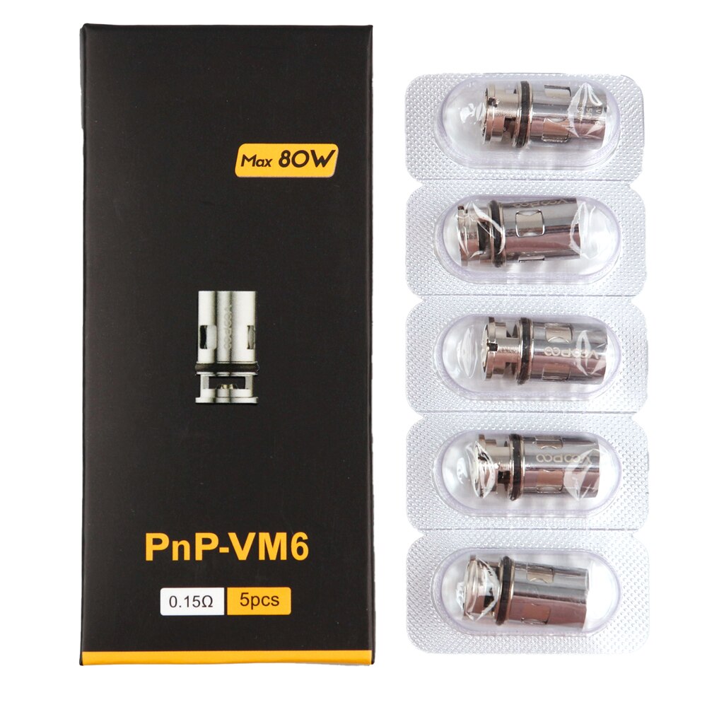 Ori VOOPOO-bobina PnP de 5 piezas, bobina de repuesto VM1 0.3ohm, TM1 0.6ohm /VM6 0.15ohm /R1 0.8ohm, bobina PnP para VINCI Drag X/S, Kit Mod Pod